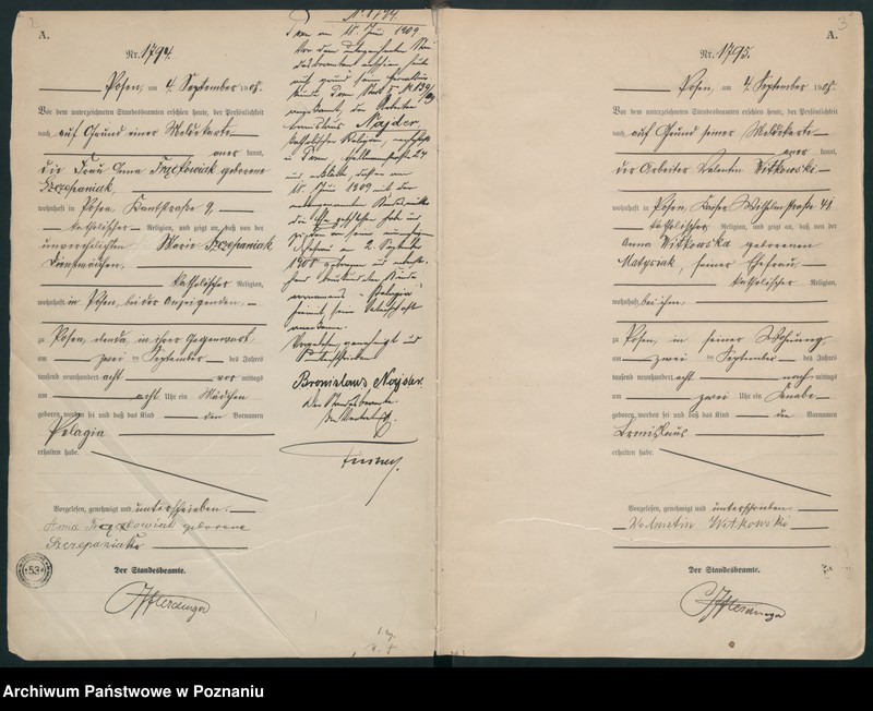 Obraz 4 z jednostki "Księga miejscowa urodzeń tom IV-V [Rejestr główny urodzeń]"