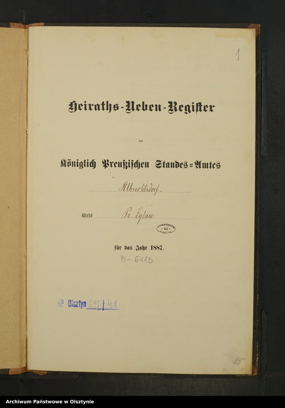 image.from.unit.number "Heiraths-Neben-Register Nr 1 - 19"