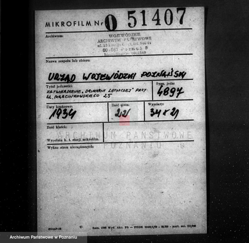 Obraz 2 z jednostki "Zatwierdzenie Drukarni Lotniczej przy Al.. Marcinkowskiego 25"