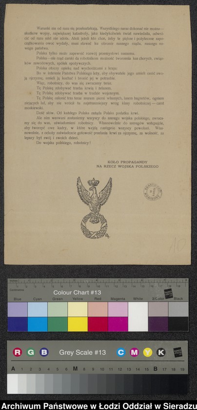 Obraz z jednostki "Do Robotników - odezwa do robotników o wstępowaniu do wojska"