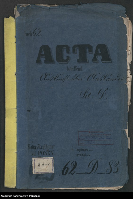 Obraz 2 z jednostki "A. betr. den Auskunft über Ausländer Lit. D"
