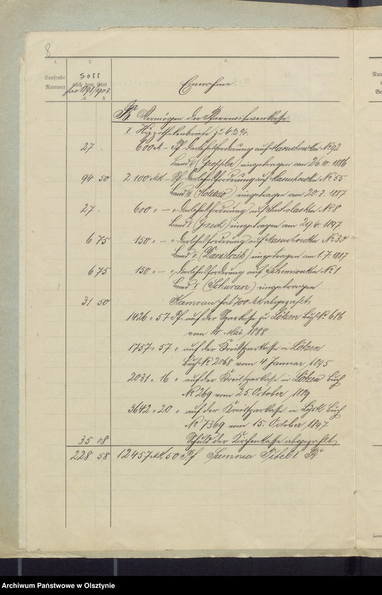 image.from.unit.number "Rechnung über Einnahme und Ausgabe der Kirchenkasse zu Widminnen"