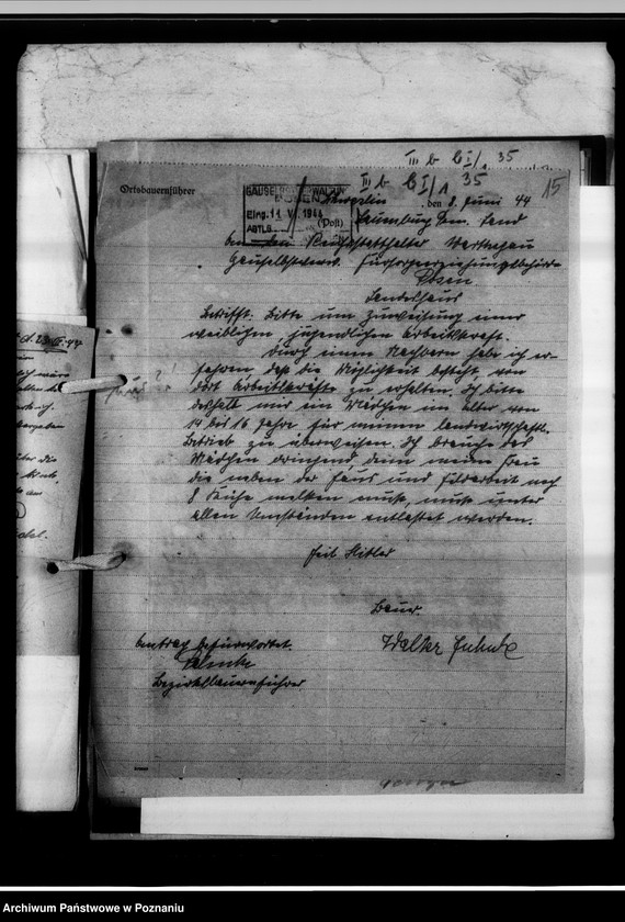 Obraz 19 z jednostki "Anträge auf Überweisung von Fürsorgezöglingen in den Dienst."