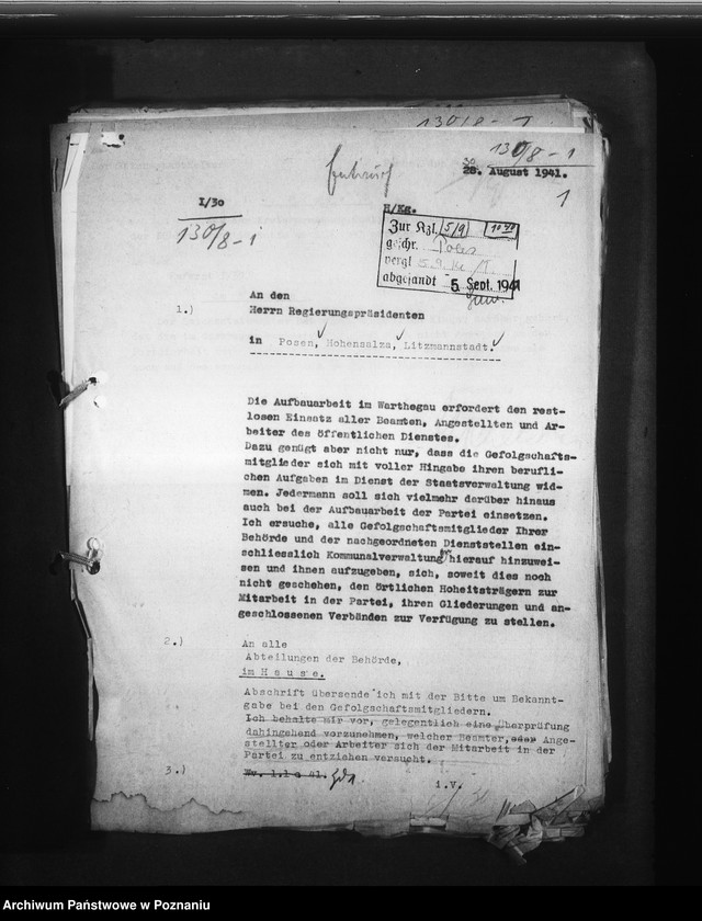 Obraz 5 z jednostki "Überprüfung und Erfassung der Angestelten. Polnische Angestellten des Reichsarchivs und im Referat der Statistik"