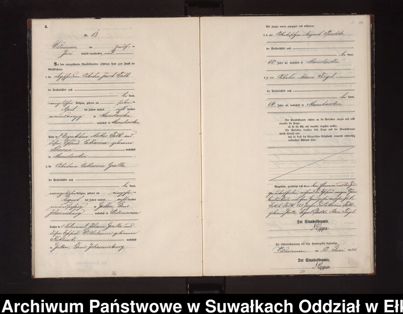 image.from.unit.number "Heiraths-Neben-Register des Preussischen Standes-Amtes Widminnen Kreis Loetzen"