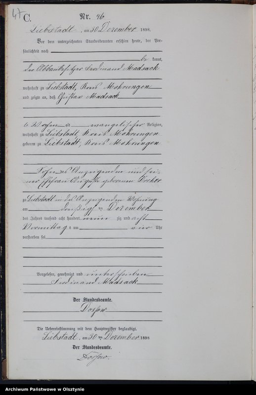 image.from.unit.number "Sterbe-Neben-Register Nr 1 - 46"