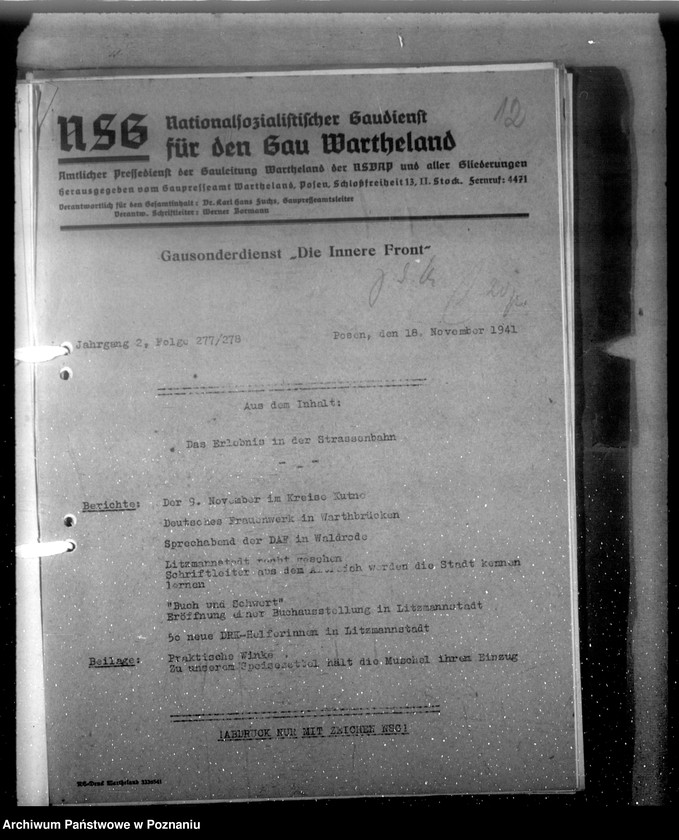 Obraz 16 z jednostki "Gausonderdienst - Die innere Front"