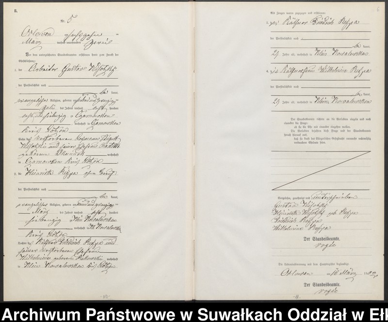 image.from.unit.number "Heiraths-Neben-Register des Preussischen Standes-Amtes Orlowen Kreis Lötzen"