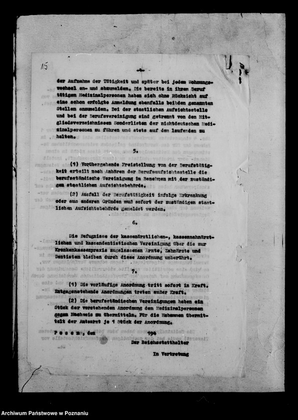 Obraz 19 z jednostki "Aufsicht über nicht deutsche Medizinalpersonen"