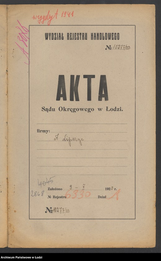 Obraz 2 z jednostki "Aron Lipszyc- skład wyrobów włókienniczych"