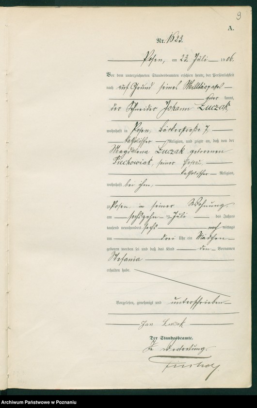 Obraz 11 z jednostki "Księga miejscowa urodzeń tom IV"