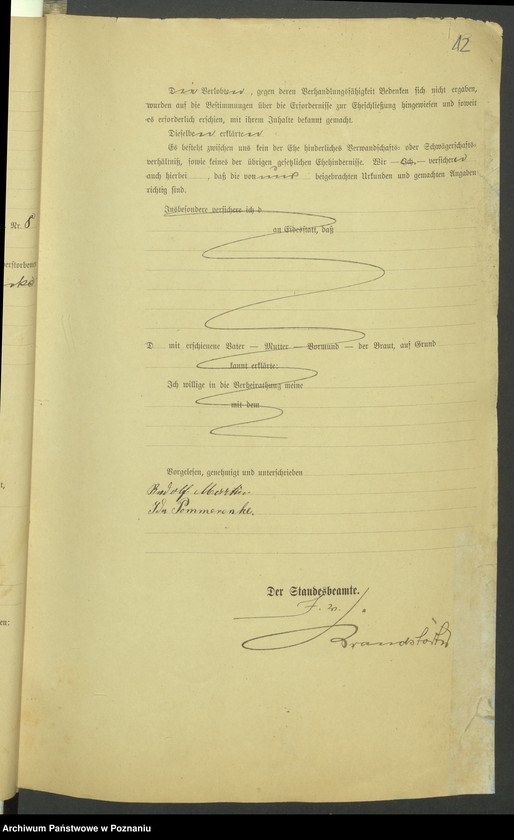 Obraz 14 z jednostki "Die von den Verlobten beigebrachten Urkunden zur Eheschliessung pro 1901. Vol VII"