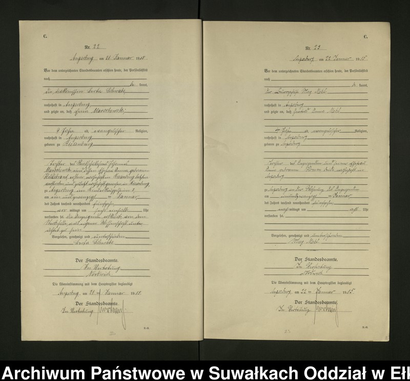 image.from.unit.number "[Sterbe - Register (Neben - Register) Standesamt Angerburg einschl. der Bezirke Gr. Strengeln, Kehlen und Prinowen]"