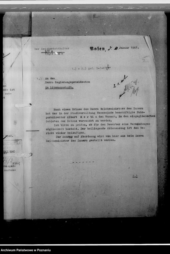 Obraz 9 z jednostki "Mertin, Albert - urzędnik"