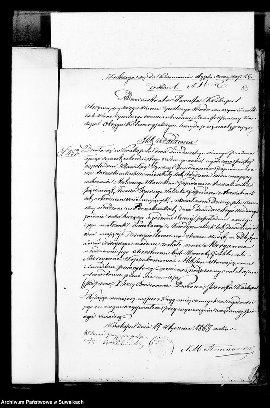 image.from.unit.number "Anneksa Aktów Ślubnych Parafii Mirosławskiej z roku 1868"