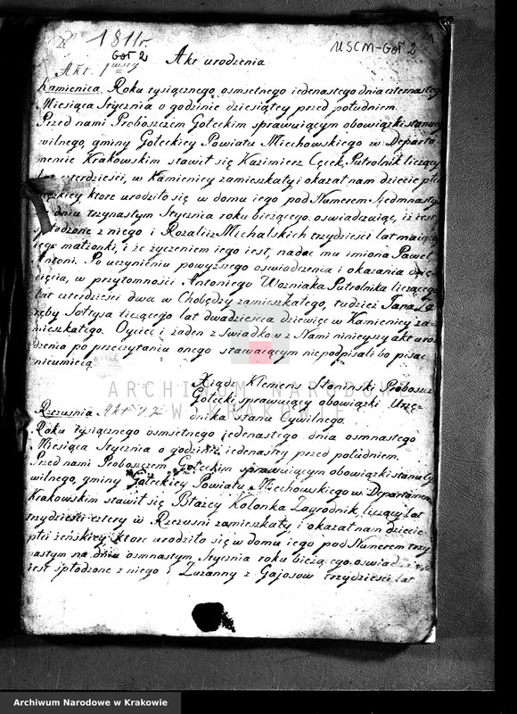 image.from.team "Akta stanu cywilnego Parafii Rzymskokatolickiej w Gołczy"