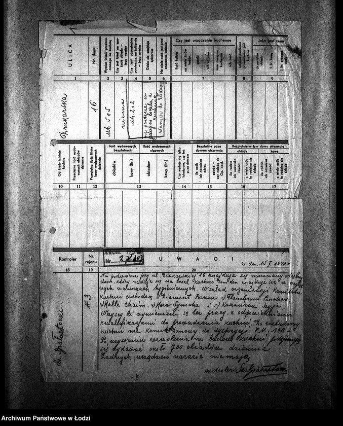 Obraz 4 z jednostki "[Kuchnia przy ul. Drukarskiej 16. Działalność kuchni, personel, konsumenci, kontrole]"