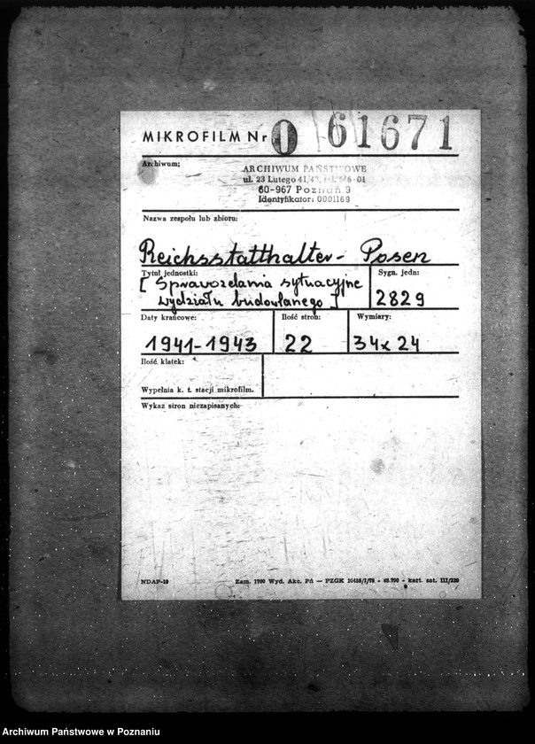 Obraz 2 z jednostki "Sprawozdania sytuacyjne wydziału budowlanego"