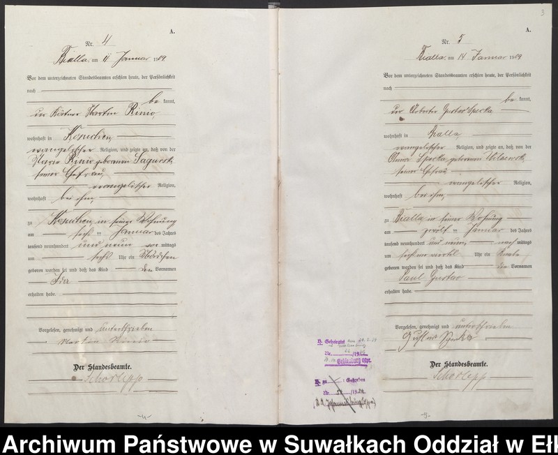 image.from.unit.number "[Geburts-Haupt-Register des Königlichen Preussischen Standes-Amtes Bialla Kreis Johannisburg]"