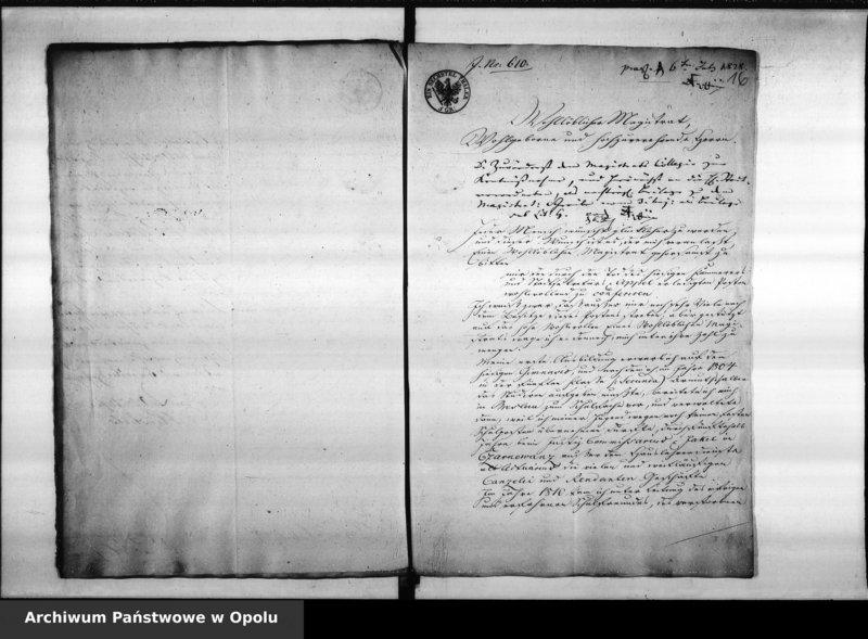 Obraz 14 z jednostki "Acta des Magistrats zu Oppeln betreffend die Besetzung des vacanten Secretair und Registrators Postens. de anno 1828"