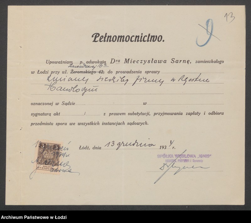 Obraz 15 z jednostki "Spółka Węglowa „Ignis” Henryk Prywer i synowie"