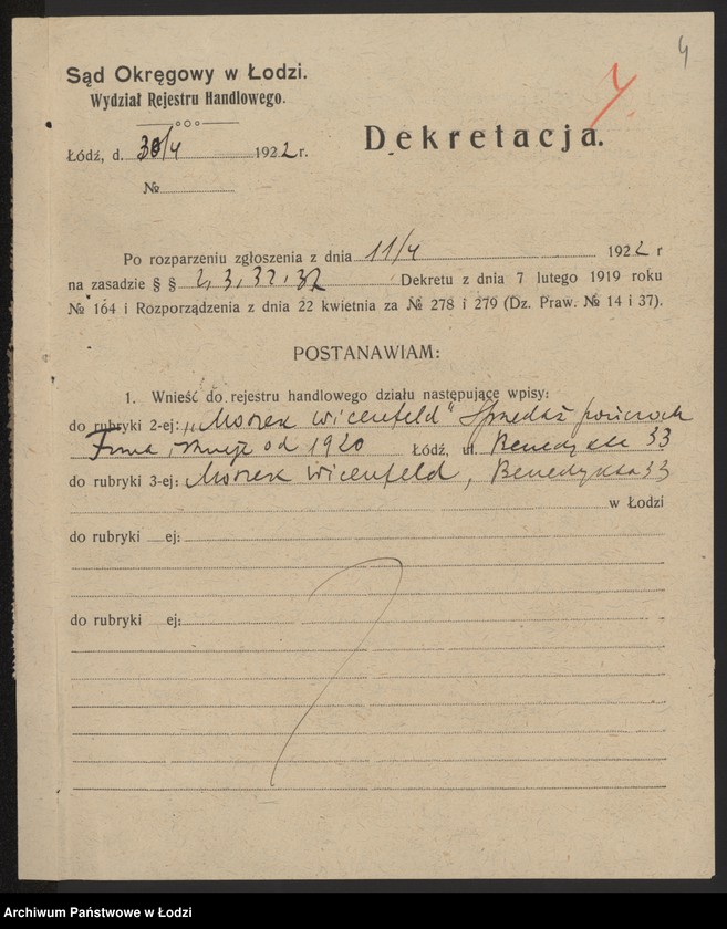 Obraz 6 z jednostki "Moszek Wicenfeld- sprzedaż pończoch"