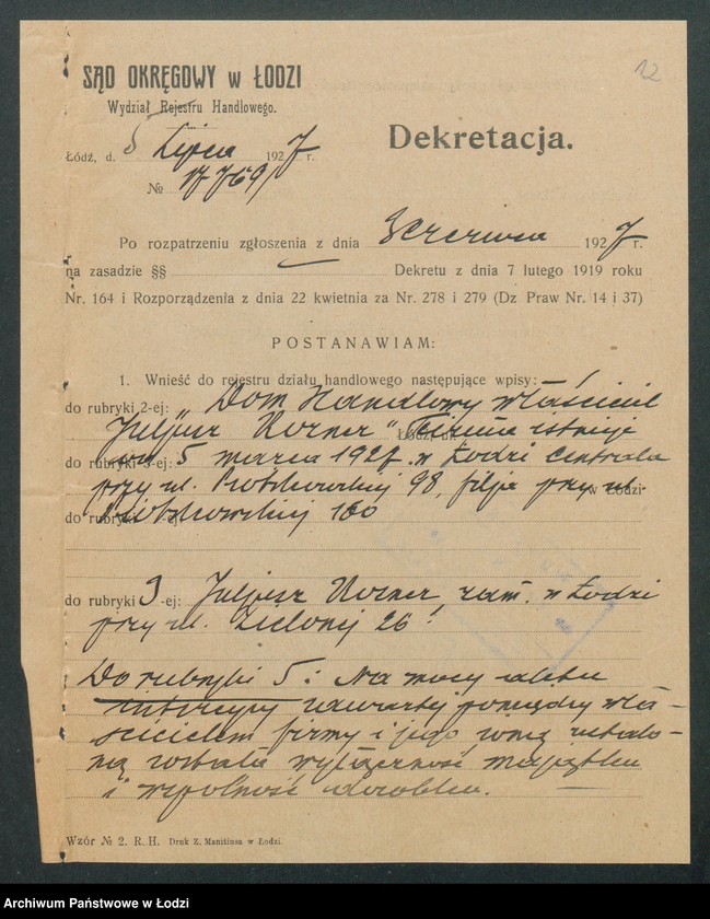 Obraz 14 z jednostki "Dom Handlowy- Juljusz Rozner"