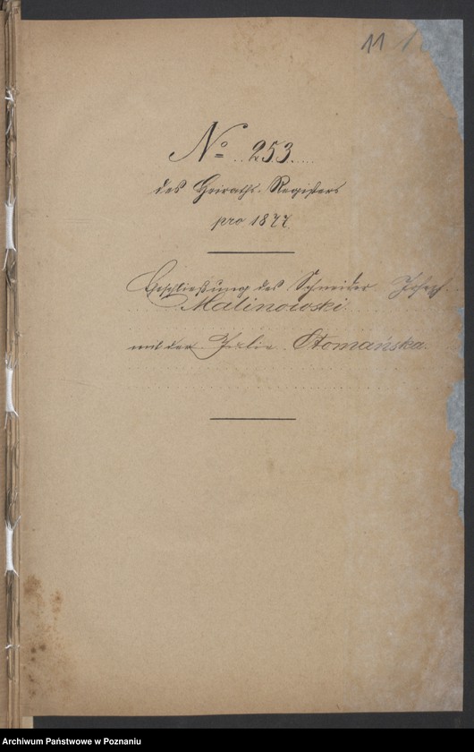 Obraz 13 z jednostki "Die von den Verlobten zum Aufgebot beigebrachten Urkunden pro 1877"