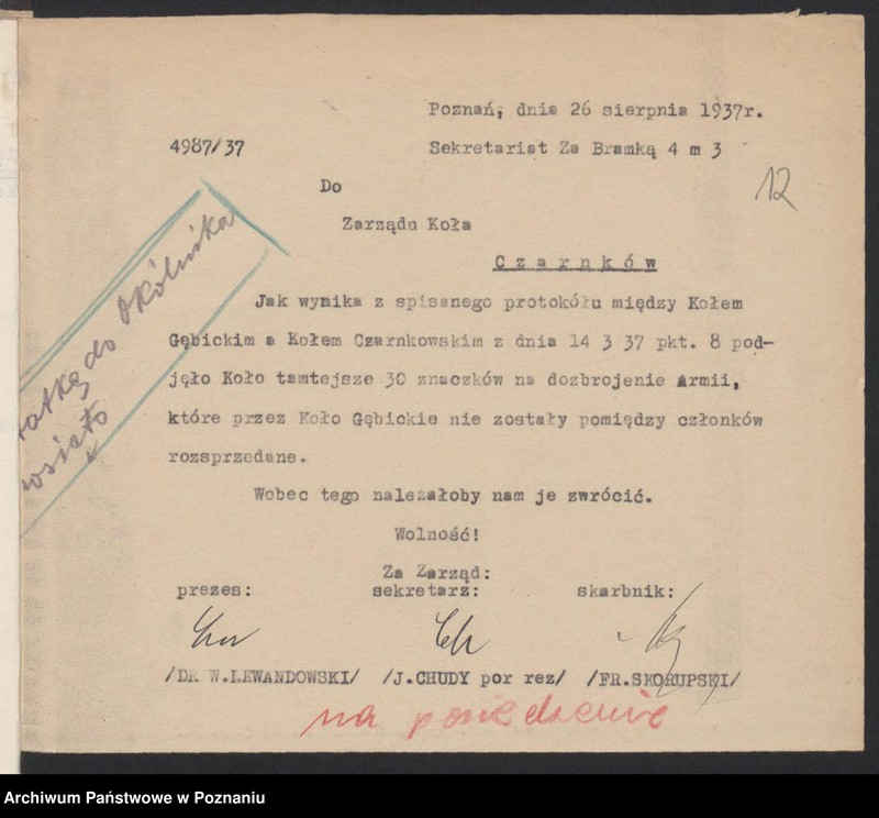 Obraz 17 z jednostki "Gębice, powiat Czarnków akta koła."