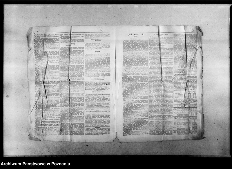 image.from.unit.number "Historia Polski w języku niemieckim w broszurze "Polnische Könige" oraz w gazecie "Deutsche Warschauer Zeitung", ponadto rozprawa o pożyczce wojennej [język niemiecki] i gazeta francuska z 1894 roku "Le Petit Temps" z artykułu na temat socjalizmu we Włoszech"