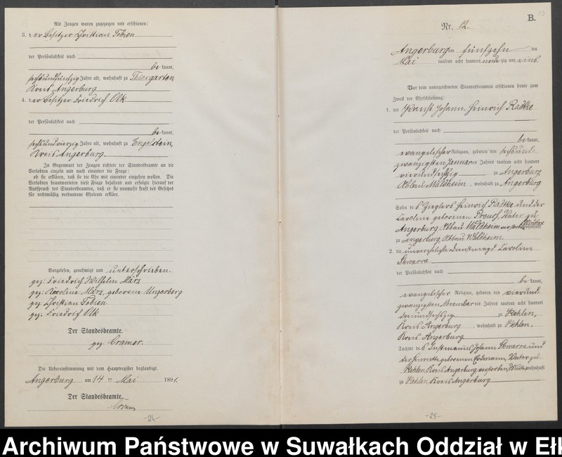 image.from.unit.number "Heiraths-Neben-Register des Preussischen Standes-Amtes Angerburg Kreis Angerburg"