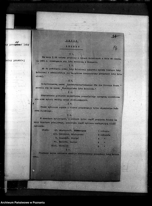 Obraz 19 z jednostki "Sprawy szczegółowo-administracyjne Wielkopolska Izba Rolnicza"