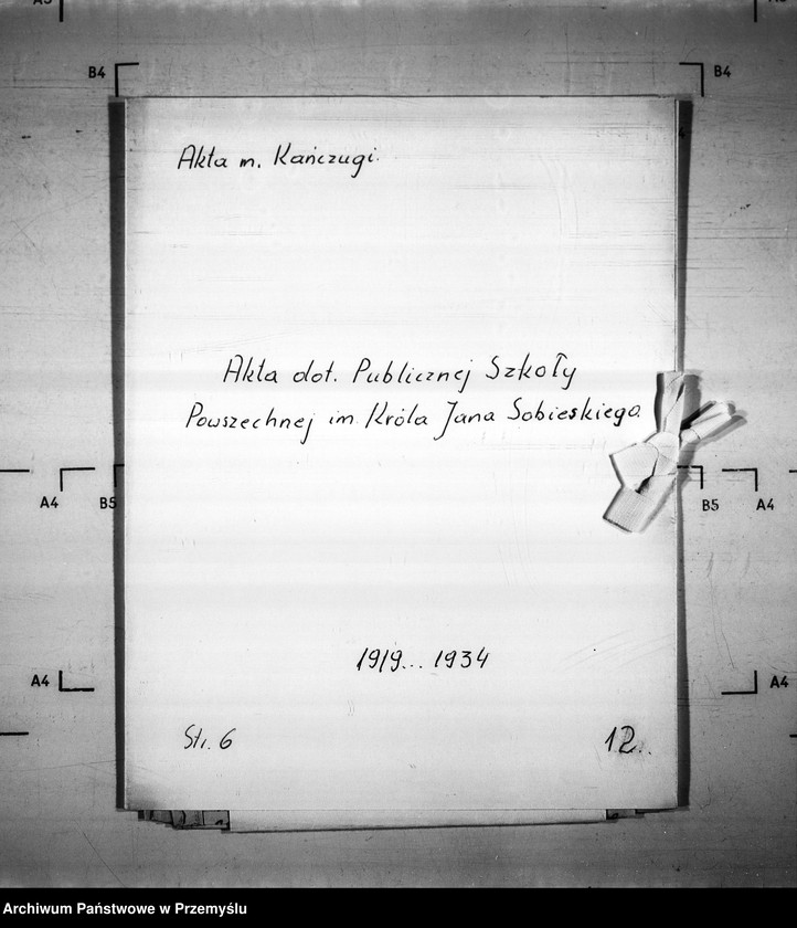 Obraz z jednostki "Akta dotyczące Publicznej Szkoły Powszechnej im. Króla Jana Sobieskiego"