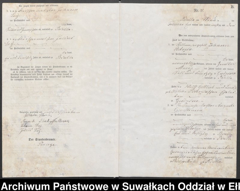 image.from.unit.number "Heiraths-Haupt-Register des Königlichen Preussischen Standes-Amtes Bialla Kreis Johannisburg"