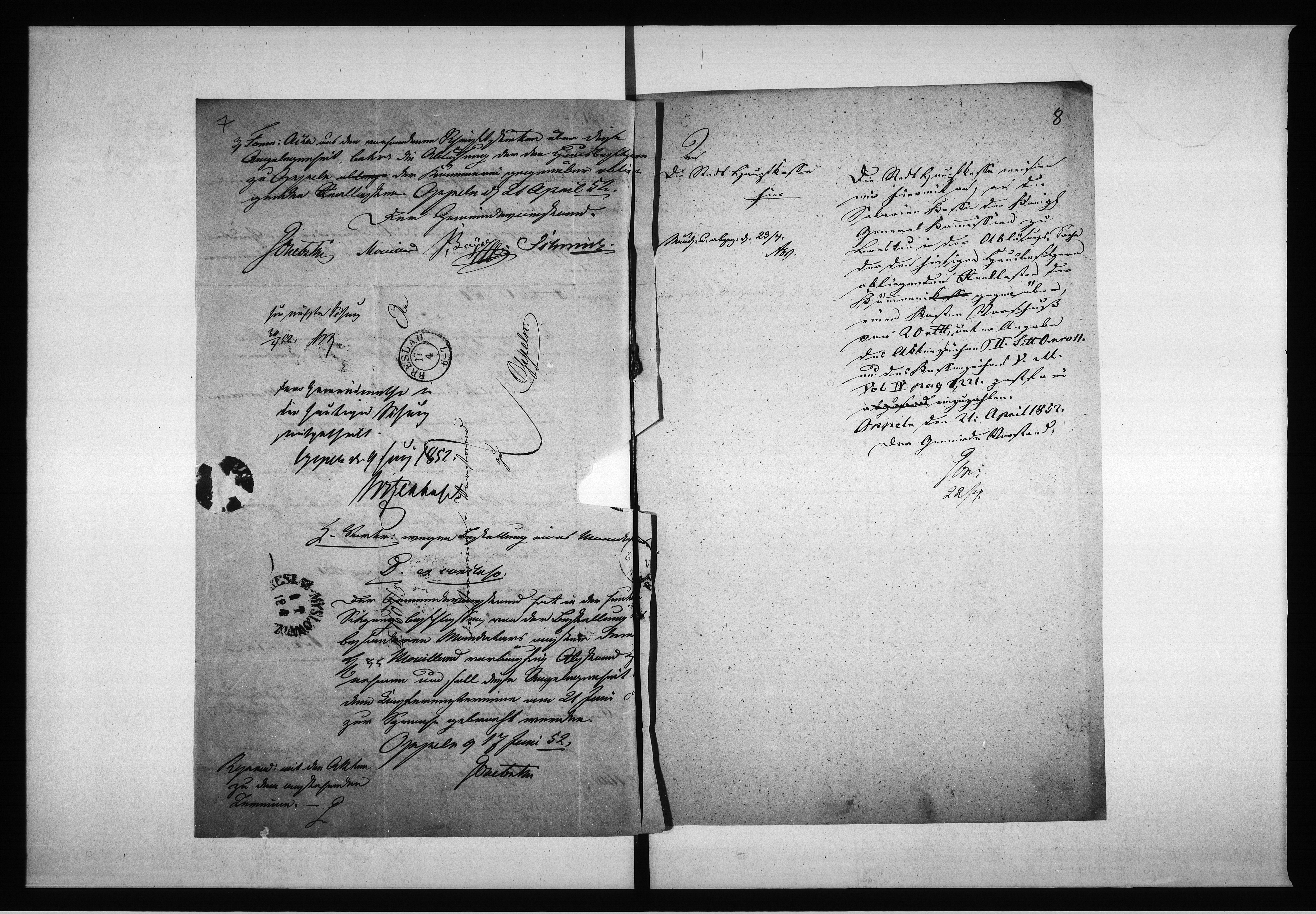 Obraz 10 z jednostki "Acta des Gemeinde Vorstandes zu Oppeln, betreffend: die Ablösung der, auf den städtischen Häusern und Grundstücken haftenden beständigen Gefälle de Anno 1852"