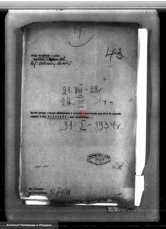 Obraz 4 z jednostki "Sprawa zmiany rodzaju użytkowania w związku z parcelacją powiat 19,5 ha gruntów leśnych w majątku Piorunów powiat koniński"