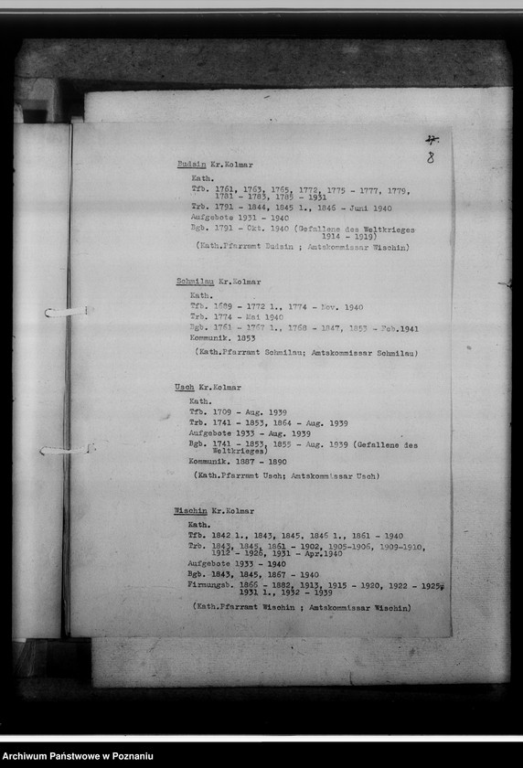 Obraz 12 z jednostki "Zugangsverzeichnis des Kirchenbuch-Magazins [na terenie tak zwanego Kraju Warty]"
