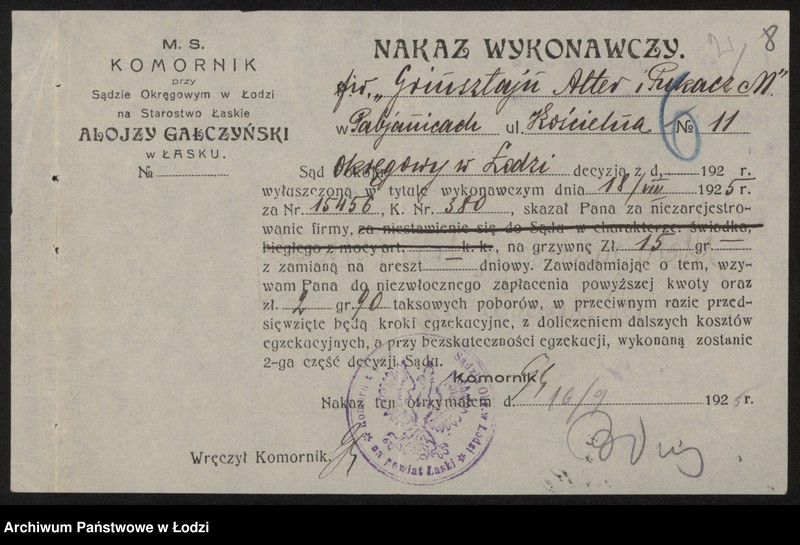 Obraz 11 z jednostki "Grinsztajn, Alter i Pukacz – wyrób i sprzedaż towarów wełnianych i półwełnianych"