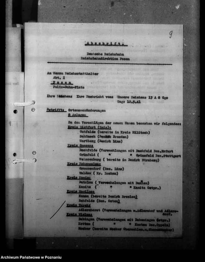 Obraz 13 z jednostki "Ortsnamenänderung Kreis Turek"