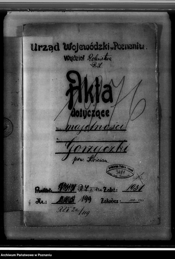 Obraz 4 z jednostki "Majętność /leśna/ Gorzycziki powiat kościański"