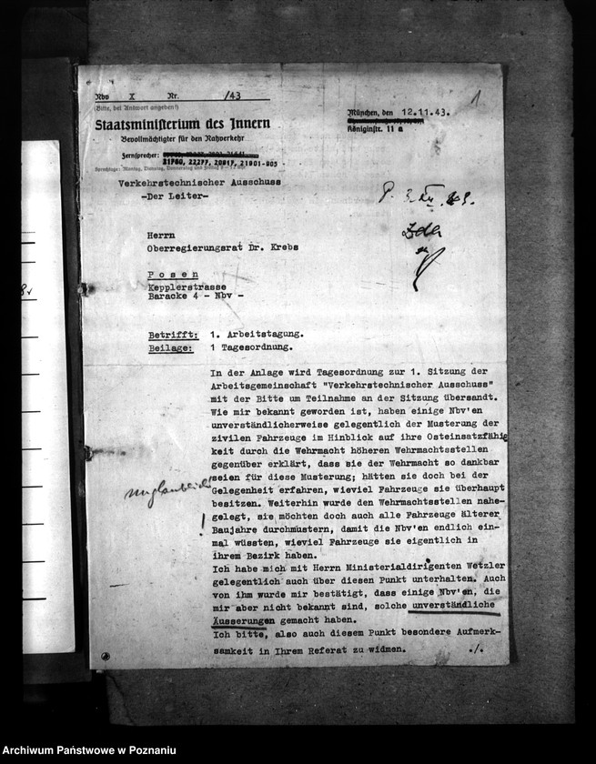 Obraz 5 z jednostki "Beschlagnahme - Anordung der Kraftfahrzeuge. Berichte über die Verkehrslage"