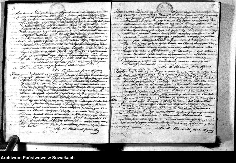 image.from.unit.number "Duplikat akt urodzonych, zaślubionych i zmarłych parafii wigierskiey z roku 1855"