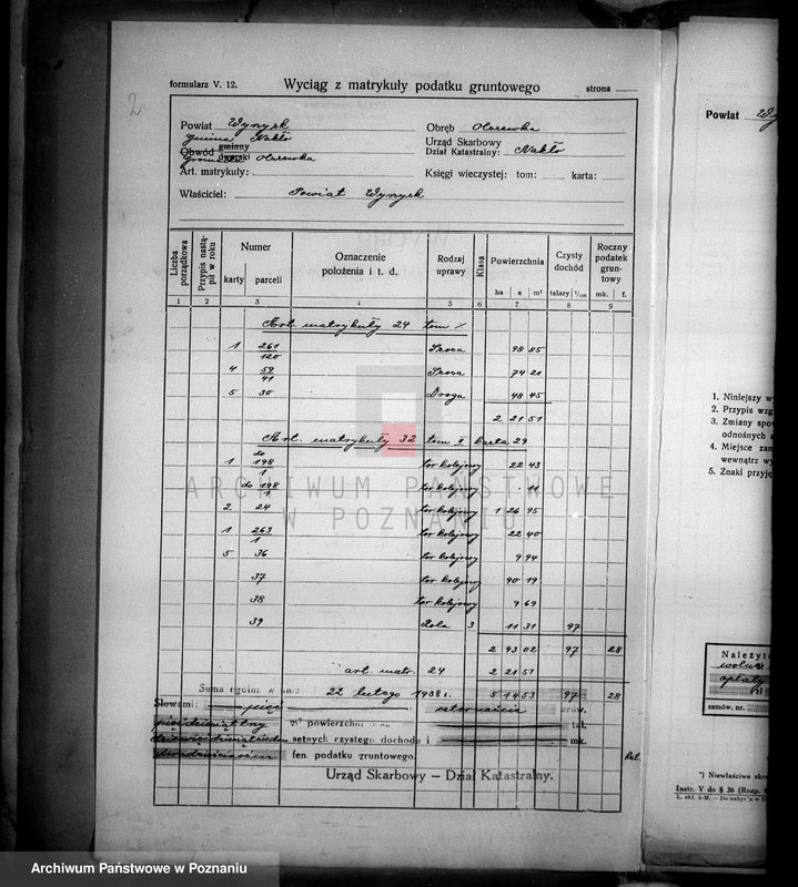 Obraz 10 z jednostki "Wyciągi z matrykuły podatku gruntowego majątku Samostrzel powiatu wyrzyskiego"