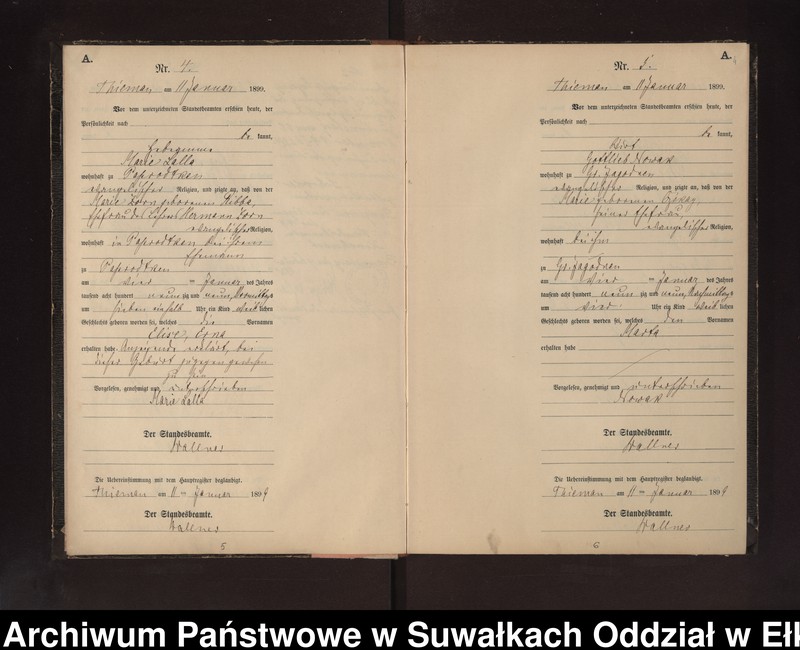 image.from.unit.number "Geburts-Neben-Register des Preussischen Standes-Amtes Rydzewen Kreis Loetzen"