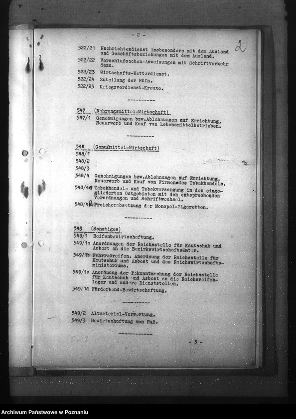 Obraz 6 z jednostki "Wykaz akt dla wydziału Wirtschaft und Arbeit"