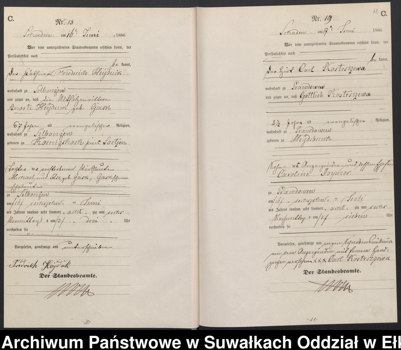 image.from.unit.number "Sterbe-Haupt-Register des Königlich Preussischen Standes-Amtes Schaden Kreis Sensburg"