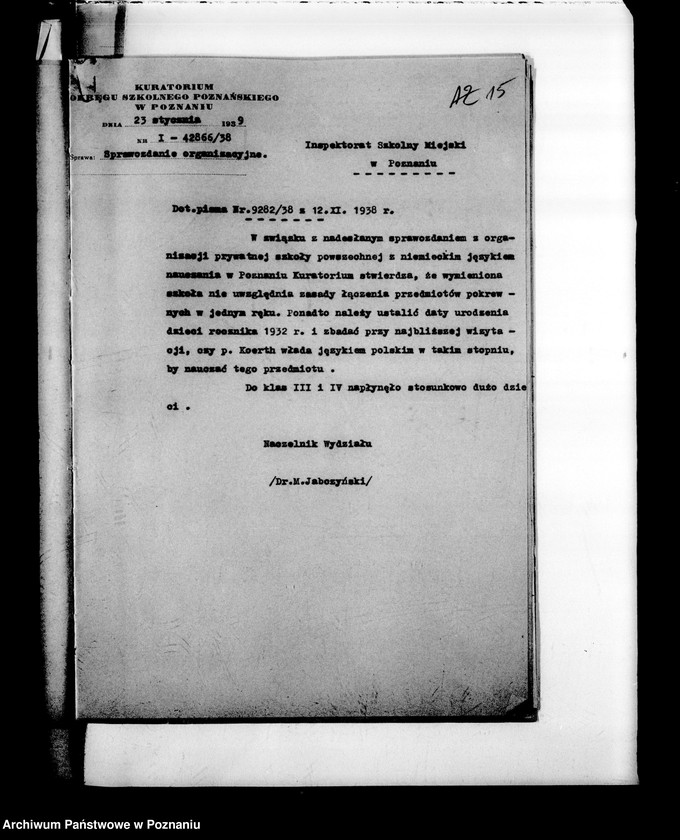 Obraz 19 z jednostki "Prywatna Szkoła Powszechna z niemieckim językiem nauczania imienia Schillera- Poznań"