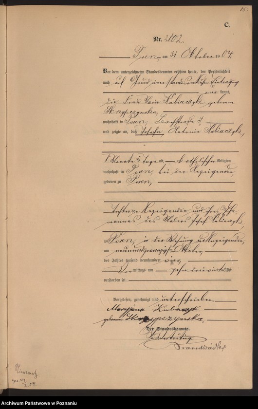 Obraz 17 z jednostki "Księga miejscowa zgonów tom VI"