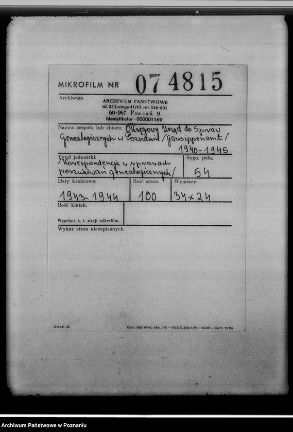 Obraz 2 z jednostki "[Korespondencja w sprawach poszukiwań genealogicznych]"