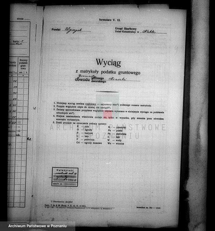 Obraz 17 z jednostki "Wyciągi z matrykuły podatku gruntowego majątku Samostrzel powiatu wyrzyskiego"
